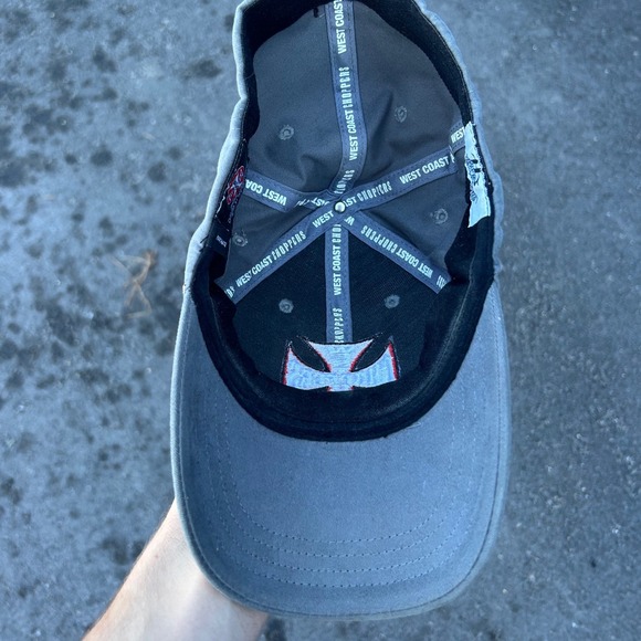 Y2K West Coast Choppers Hat Grey/Red/White Jesse James Biker Hat Embroidered VTG - Picture 6 of 9